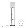 63 in. Black Floor Lamp Organizer Storage Shelf with Linen Shade by YANSUN -YANSUN Shop black yansun floor lamps fx mj0034900 64 1000