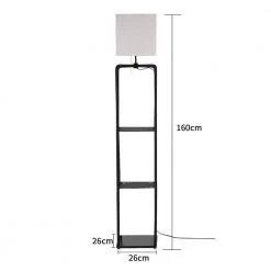 63 in. Black Floor Lamp Organizer Storage Shelf with Linen Shade by YANSUN -YANSUN Shop black yansun floor lamps fx mj0034900 c3 1000
