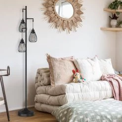 68 in. 3-Light Black LED Tree Floor Lamp with Cage Metal Shades by YANSUN -YANSUN Shop black yansun floor lamps h fl001 44 1000