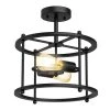 12.5 in. 2-Light Black Drum Semi-Flush Mount by YANSUN -YANSUN Shop black yansun flush mount lights fx mj0038901 1 64 1000