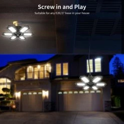 11.88 in. 100-Watt 6-Leaf Integrated LED Folding Cluster Garage Light Flush Mount (4-Pack) by YANSUN -YANSUN Shop black yansun flush mount lights fx zb0001103 4f 1000