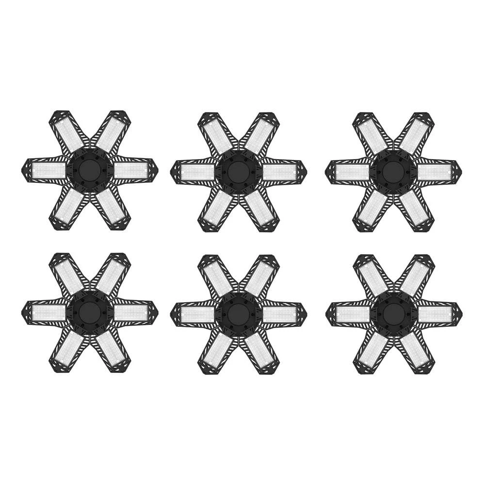 11.88 in. 100-Watt 6-Leaf Integrated LED Folding Cluster Garage Light Flush Mount (6-Pack) by YANSUN 3 11.88 in. 100-Watt 6-Leaf Integrated LED Folding Cluster Garage Light Flush Mount (6-Pack) by YANSUN