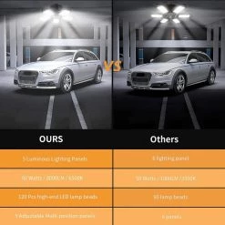 8 in. 80-Watt 5-Leaf Integrated LED Folding Cluster Garage Light Flush Mount (4-Pack) by YANSUN -YANSUN Shop black yansun flush mount lights fx zb0001303 44 1000