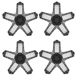 8 in. 80-Watt 5-Leaf Integrated LED Folding Cluster Garage Light Flush Mount (4-Pack) by YANSUN