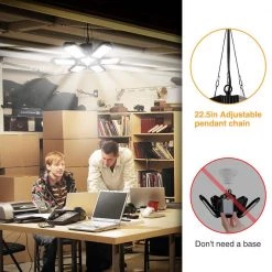 11.81 in. 185-Watt 7-Leaf Plug-in Linkable Integrated LED Folding Cluster Garage Light Flush Mount (2-Pack) by YANSUN -YANSUN Shop black yansun flush mount lights fx zc8888802 1f 1000