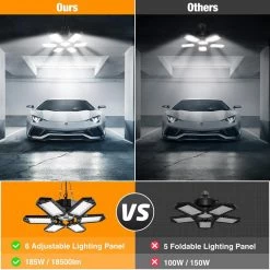 11.81 in. 185-Watt 7-Leaf Plug-in Linkable Integrated LED Folding Cluster Garage Light Flush Mount (2-Pack) by YANSUN -YANSUN Shop black yansun flush mount lights fx zc8888802 4f 1000