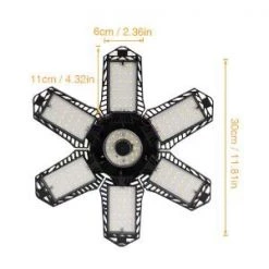 11.81 in. 185-Watt 7-Leaf Plug-in Linkable Integrated LED Folding Cluster Garage Light Flush Mount (2-Pack) by YANSUN -YANSUN Shop black yansun flush mount lights fx zc8888802 c3 1000