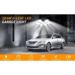 11.81 in. 185-Watt 7-Leaf Plug-in Linkable Integrated LED Folding Cluster Garage Light Flush Mount (2-Pack) by YANSUN -YANSUN Shop black yansun flush mount lights fx zc8888802 e1 1000