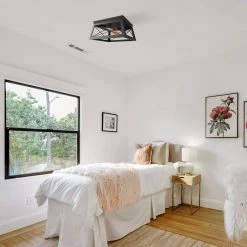 12.2 in. 2-Light Black with Black Accents Flush Mount by YANSUN -YANSUN Shop black yansun flush mount lights h cl004 1f 1000