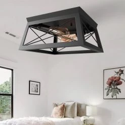 12.2 in. 2-Light Black with Black Accents Flush Mount by YANSUN -YANSUN Shop black yansun flush mount lights h cl004 n1 c3 1000