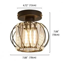 7.09 in. 1-Light Black Flush Mount with Clear Crystal Accents by YANSUN -YANSUN Shop black yansun flush mount lights h cl012s c3 1000