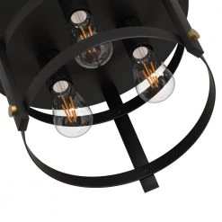 11.8 in. 3-Light Matte Black Flush Mount with Drum Shape by YANSUN -YANSUN Shop black yansun flush mount lights h cl015n2 44 1000