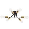16.54 in. 6-Light Black Unique Modern Sputnik Semi-Flush Mount with Aged Brass Socket Cups by YANSUN -YANSUN Shop black yansun flush mount lights h cl018bn1 64 1000