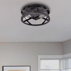 11.8 in. 2-Light Matte Black Flush Mount with Drum Shape by YANSUN -YANSUN Shop black yansun flush mount lights h cl019 44 1000