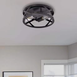11.8 in. 2-Light Matte Black Flush Mount with Drum Shape by YANSUN -YANSUN Shop black yansun flush mount lights h cl019n1 44 1000