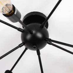 26 in. 8-Light Black Sputnik Chandelier Metal LED Flush Mount by YANSUN -YANSUN Shop black yansun flush mount lights h cl020bn1 44 1000