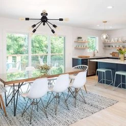 26 in. 8-Light Black Sputnik Chandelier Metal LED Flush Mount by YANSUN -YANSUN Shop black yansun flush mount lights h cl020bn1 66 1000