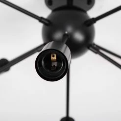 26 in. 8-Light Black Sputnik Chandelier Metal LED Flush Mount by YANSUN -YANSUN Shop black yansun flush mount lights h cl020bn1 fa 1000