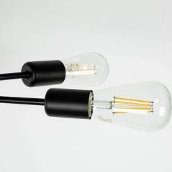 6-Light Black Sputnik Modern Linear Semi Flush Mount by YANSUN -YANSUN Shop black yansun flush mount lights h cl023 1f 1000