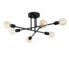 6-Light Black Sputnik Modern Linear Semi Flush Mount by YANSUN -YANSUN Shop black yansun flush mount lights h cl023 64 1000