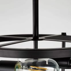 13 in. 2-Light Black Mount Light Farmhouse Semi-Flush Mount, Modern Rustic Metal Drum Ceiling Lighting by YANSUN -YANSUN Shop black yansun flush mount lights h cl027n1 4f 1000