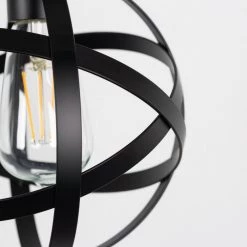 7.87 in. 1-Light Black Caged Globe Semi-Flush Mount, Industrial Style by YANSUN -YANSUN Shop black yansun flush mount lights h cl028 76 1000