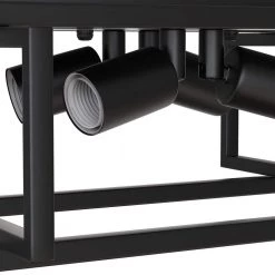 4-Light Black Farmhouse Caged Square Flush Mount Industrial Vintage Ceiling Lighting by YANSUN -YANSUN Shop black yansun flush mount lights h cl030n1 1f 1000