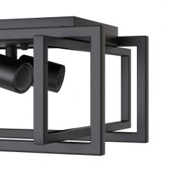 4-Light Black Farmhouse Caged Square Flush Mount Industrial Vintage Ceiling Lighting by YANSUN -YANSUN Shop black yansun flush mount lights h cl030n1 4f 1000