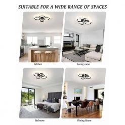 21.65 in. 4 Rings Integrated LED Black Modern LED Flush Mount Ceiling Light by YANSUN 14 21.65 in. 4 Rings Integrated LED Black Modern LED Flush Mount Ceiling Light by YANSUN -YANSUN Shop black yansun flush mount lights h cl039 1f 1000