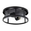 12.6 in. 2-Light Black Simple Drum Flush Mount by YANSUN