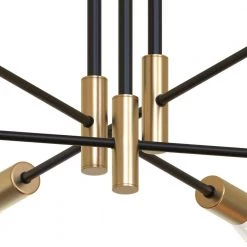 32.7 in. 6-Light Black Unique Modern Sputnik Semi-Flush Mount with Aged Brass Socket Cups by YANSUN -YANSUN Shop black yansun flush mount lights h dz027 1f 1000