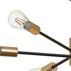 32.7 in. 6-Light Black Unique Modern Sputnik Semi-Flush Mount with Aged Brass Socket Cups by YANSUN -YANSUN Shop black yansun flush mount lights h dz027 44 1000