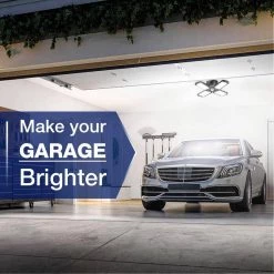 80-Watt Black Deformable LED Adjustable Garage Light Semi-Flush Mount Lighting, 4-Leaf 6000K Daylight White (2-Pack) by YANSUN -YANSUN Shop black yansun flush mount lights h gl00401e26 2 76 1000