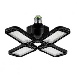 80-Watt Black Deformable LED Adjustable Garage Light Semi-Flush Mount Lighting, 4-Leaf 6000K Daylight White (4-Pack) by YANSUN 13 80-Watt Black Deformable LED Adjustable Garage Light Semi-Flush Mount Lighting, 4-Leaf 6000K Daylight White (4-Pack) by YANSUN -YANSUN Shop black yansun flush mount lights h gl00501e26 2 4f 1000