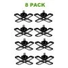 80-Watt Black Deformable LED Adjustable Garage Light Semi-Flush Mount Lighting, 4-Leaf 6000K Daylight White (8-Pack) by YANSUN -YANSUN Shop black yansun flush mount lights h xp07001e26 4 64 1000