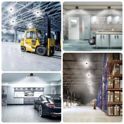 80-Watt Black Deformable LED Adjustable Garage Light Semi-Flush Mount Lighting, 4-Leaf 6000K Daylight White (2-Pack) by YANSUN 16 80-Watt Black Deformable LED Adjustable Garage Light Semi-Flush Mount Lighting, 4-Leaf 6000K Daylight White (2-Pack) by YANSUN -YANSUN Shop black yansun flush mount lights h xp07101e26 n1 fa 1000