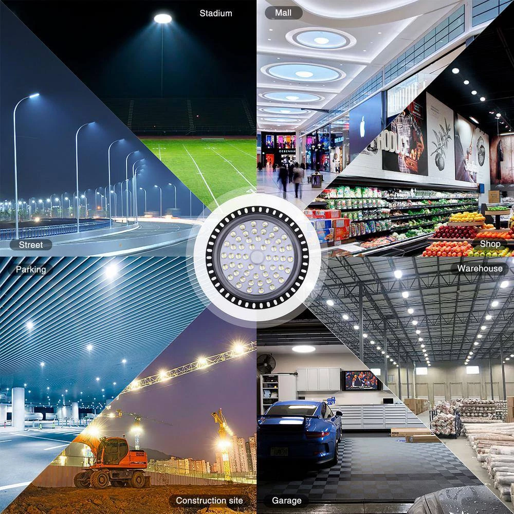 11.8 in. 200-Watt Black Equivalent Integrated LED Cool White UFO High Bay Light, 6500K by YANSUN 7 11.8 in. 200-Watt Black Equivalent Integrated LED Cool White UFO High Bay Light, 6500K by YANSUN - Image 5