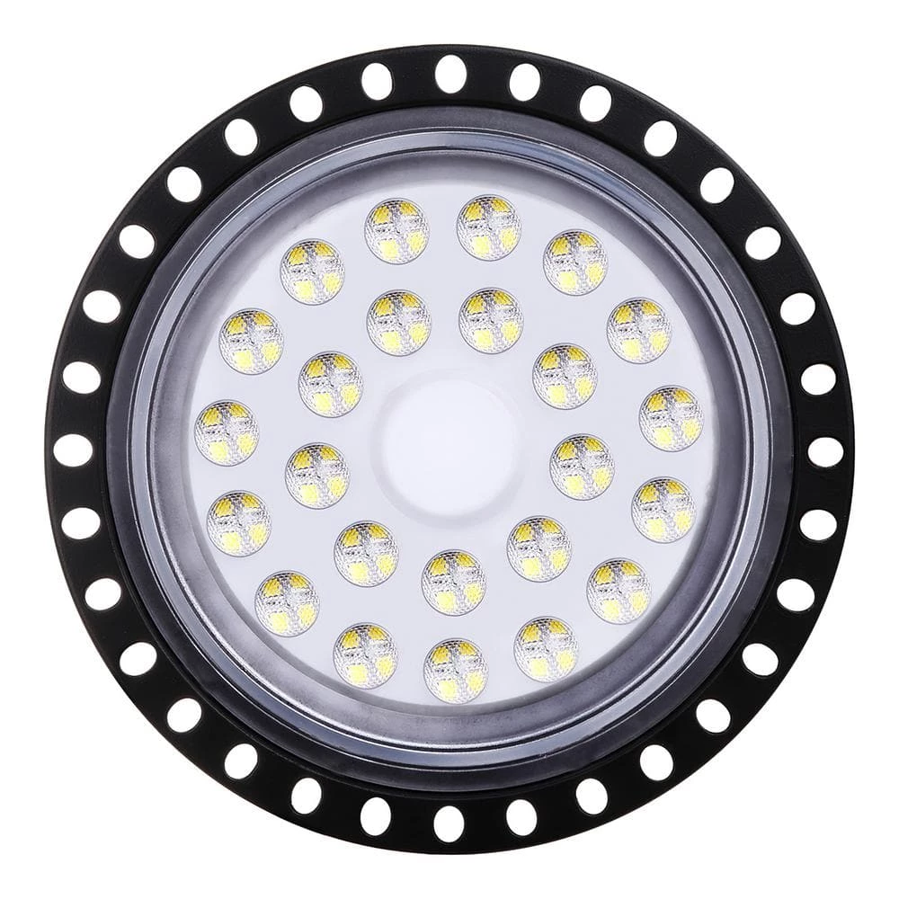8.22 in. 100-Watt Black Equivalent Integrated LED Cool White UFO High Bay Light, 6500K by YANSUN 3 8.22 in. 100-Watt Black Equivalent Integrated LED Cool White UFO High Bay Light, 6500K by YANSUN