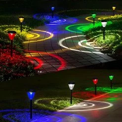 Solar Powered Integrated LED Dusk to Dawn Waterproof Decorative Path Light in Color Changing (2-Pack) by YANSUN -YANSUN Shop black yansun novelty lamps h lt002us 4f 1000