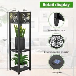 29 .5 in. Black Outdoor Solar Flower Lamp Stand Light by YANSUN -YANSUN Shop black yansun outdoor floor lamps fx me0100900 c3 1000