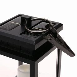 Solar Powered Hanging Lantern Outdoor Candle Effect Pendant Light in Warm White by YANSUN -YANSUN Shop black yansun outdoor pendant lights h so001 76 1000