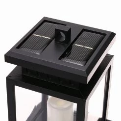 Solar Powered Hanging Lantern Outdoor Candle Effect Pendant Light in Warm White by YANSUN -YANSUN Shop black yansun outdoor pendant lights h so001 fa 1000