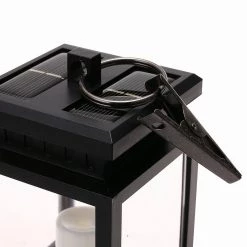 Solar Powered LED Hanging Lantern Outdoor Candle Effect Pendant Light in Warm White by YANSUN -YANSUN Shop black yansun outdoor pendant lights h so001n1 76 1000