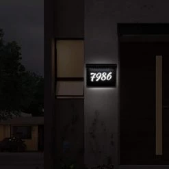 Solar Powered House Numbers Address Sign Dusk to Dawn Waterproof Outdoor Plaque Light with 2 Lighting Modes by YANSUN -YANSUN Shop black yansun outdoor specialty lighting h so039sx n1 4f 1000