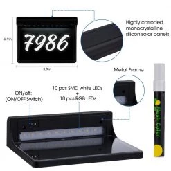 Solar Powered House Numbers Address Sign Dusk to Dawn Waterproof Outdoor Plaque Light with 2 Lighting Modes by YANSUN -YANSUN Shop black yansun outdoor specialty lighting h so039sx n1 c3 1000