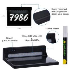 Solar Powered House Numbers Address Sign Dusk to Dawn Waterproof Outdoor Plaque Light with 2 Lighting Modes by YANSUN -YANSUN Shop black yansun outdoor specialty lighting h so039sxn2 c3 1000