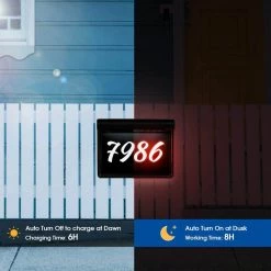 Solar Powered House Numbers Address Sign Dusk to Dawn Waterproof Outdoor Plaque Light with 2 Lighting Modes by YANSUN -YANSUN Shop black yansun outdoor specialty lighting h so039sxn2 fa 1000