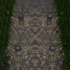 Black Solar Outdoor Integrated LED Waterproof Path Light (4-Pack) by YANSUN -YANSUN Shop black yansun path lights fx zh8999802 1f 1000