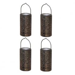 Black Solar Outdoor Integrated LED Waterproof Path Light (4-Pack) by YANSUN