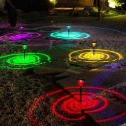 Solar Powered Integrated LED Dusk to Dawn Waterproof Decorative Path Light in Color Changing (2-Pack) by YANSUN 14 Solar Powered Integrated LED Dusk to Dawn Waterproof Decorative Path Light in Color Changing (2-Pack) by YANSUN -YANSUN Shop black yansun path lights h ll002 2 fa 1000